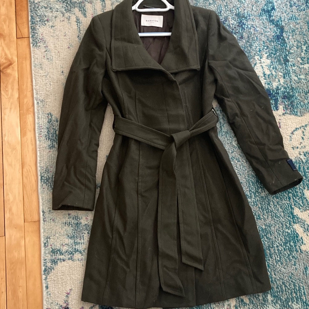 Babaton Olive Green Trench Coat